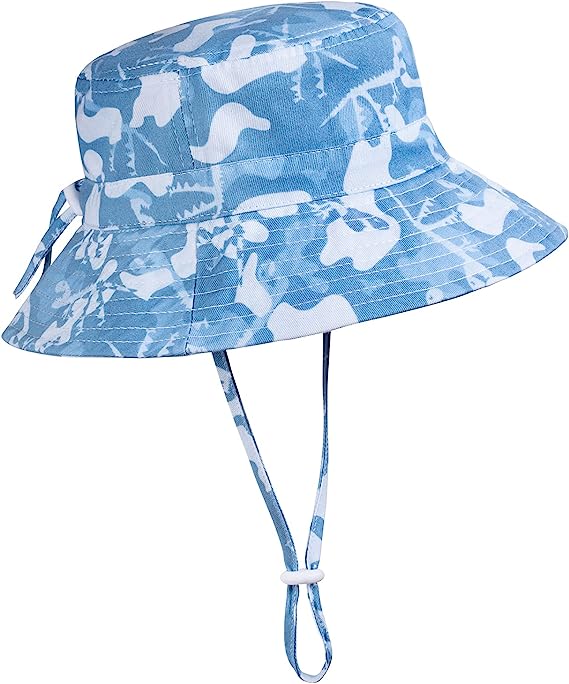 Adjustable Wide Brim Sun Hat - Summer Bucket Hat for Infant Toddler and Kids UPF 50+
