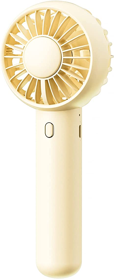 Mini Portable Fan, Dual Motors Powerful Handheld Fan, Cute Design 3 Speed Personal Small Desk Fan with Base, Lightweight Makeup USB Rechargeable Fan for Stylish Girl Women Men Indoor Outdoor