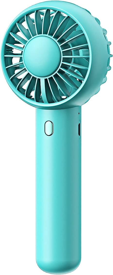 Mini Portable Fan, Dual Motors Powerful Handheld Fan, Cute Design 3 Speed Personal Small Desk Fan with Base, Lightweight Makeup USB Rechargeable Fan for Stylish Girl Women Men Indoor Outdoor