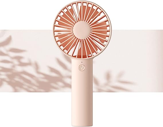 Handheld Fan, Portable Small Fan with 3 Speeds, USB Rechargeable Hand Fan, Personal Fan Battery Operate for Outdoor, Indoor, Commute, Office, Travel -Beige