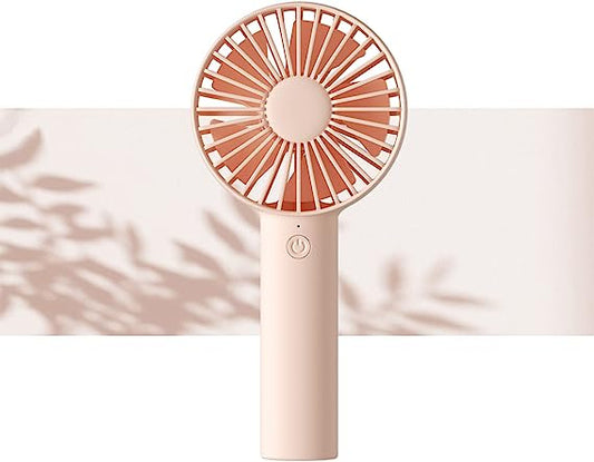 Handheld Fan, Portable Small Fan with 3 Speeds, USB Rechargeable Hand Fan, Personal Fan Battery Operate for Outdoor, Indoor, Commute, Office, Travel -Beige