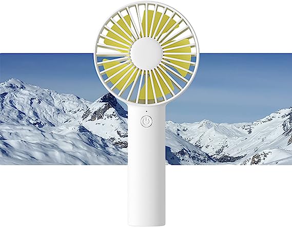 Handheld Fan, Portable Small Fan with 3 Speeds, USB Rechargeable Hand Fan, Personal Fan Battery Operate for Outdoor, Indoor, Commute, Office, Travel -Beige