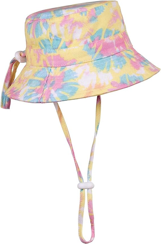 Adjustable Wide Brim Sun Hat - Summer Bucket Hat  for Infant Toddler and Kids UPF 50+