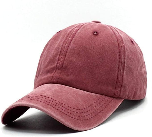 Unisex Vintage Washed Distressed Baseball-Cap Twill Adjustable Dad-Hat