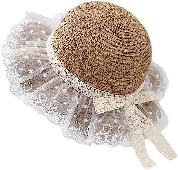 Little Girl Kids Breathable Summer Straw Hat Foldable UV Protection Bowknot Wide Brim Floppy Beach Sun Visor Hats