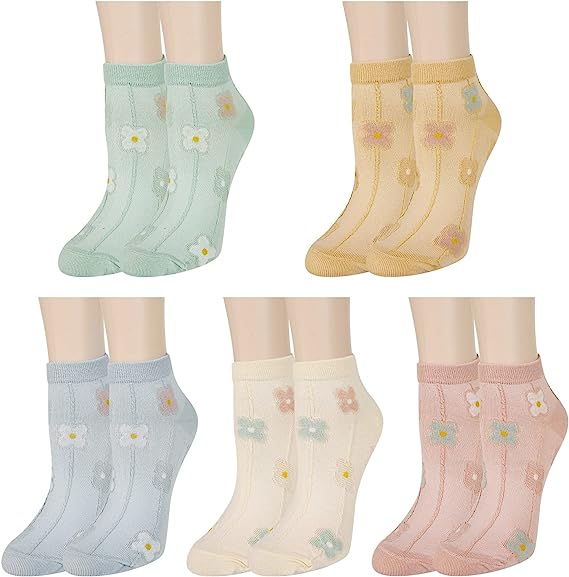 Womens Girls Fun Novelty Ankle Socks Cute Colorful Cartoon Animal Floral Cotton Short Low Cut Socks Gift