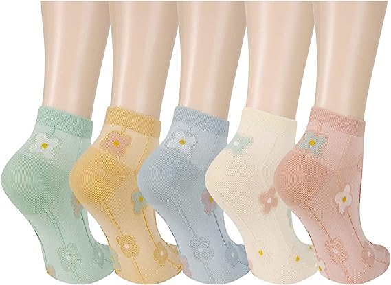 Womens Girls Fun Novelty Ankle Socks Cute Colorful Cartoon Animal Floral Cotton Short Low Cut Socks Gift