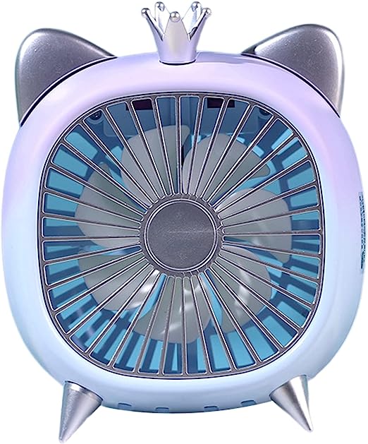 Mini Fan Energy-Saving Rechargeable Cute Cartoon USB Plug-in Desk Fan for Dorm Golden S