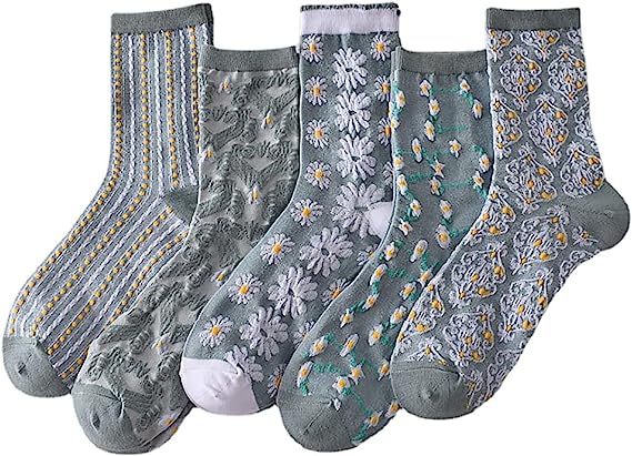 5 Pc Womens Socks Winter Warm Socks Thick Knit Cabin Cozy Crew Soft Socks Gifts For Women