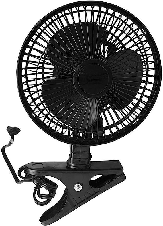 6 INCH - 2 Speed - Adjustable Tilt, Whisper Quiet Operation Clip-On-Fan with 5.5 Foot Cord and Steel Safety Grill (1, 6" Fan with 5 FT Cord)